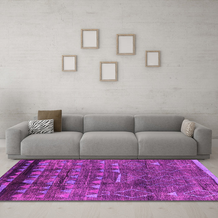 Machine Washable Solid Pink Modern Rug in a Living Room, wshurb1269pnk
