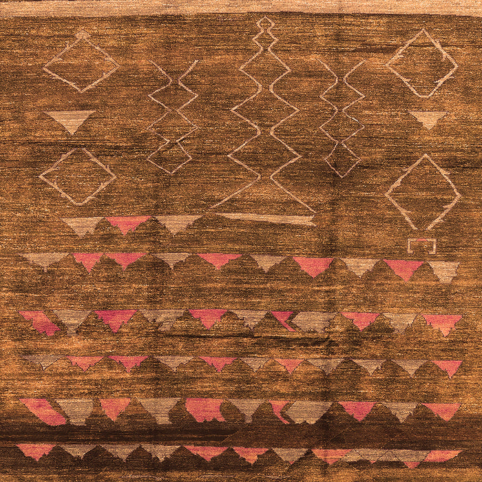 Square Machine Washable Solid Orange Modern Area Rugs, wshurb1269org