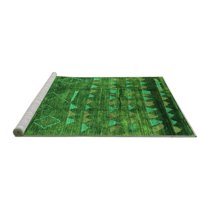 Sideview of Machine Washable Solid Green Modern Area Rugs, wshurb1269grn