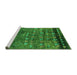 Sideview of Machine Washable Solid Green Modern Area Rugs, wshurb1269grn