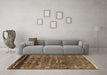 Machine Washable Solid Brown Modern Rug in a Living Room,, wshurb1269brn