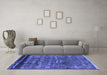 Machine Washable Solid Blue Modern Rug in a Living Room, wshurb1269blu