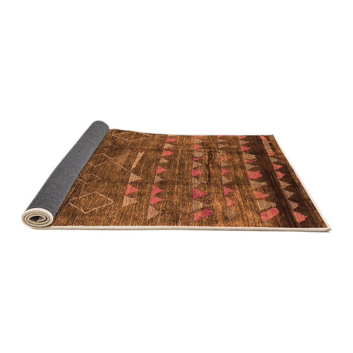 Sideview of Solid Orange Modern Rug, urb1269org