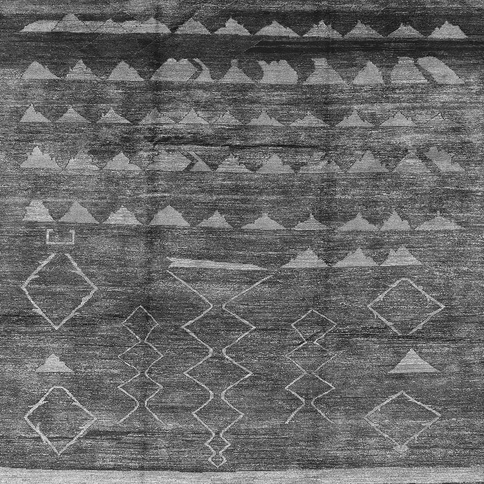 Square Machine Washable Solid Gray Modern Rug, wshurb1269gry