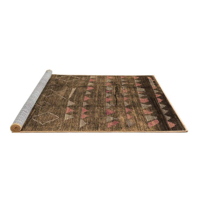 Sideview of Machine Washable Solid Brown Modern Rug, wshurb1269brn
