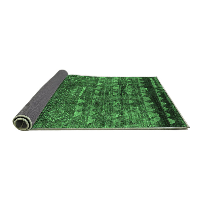 Sideview of Solid Emerald Green Modern Rug, urb1269emgrn