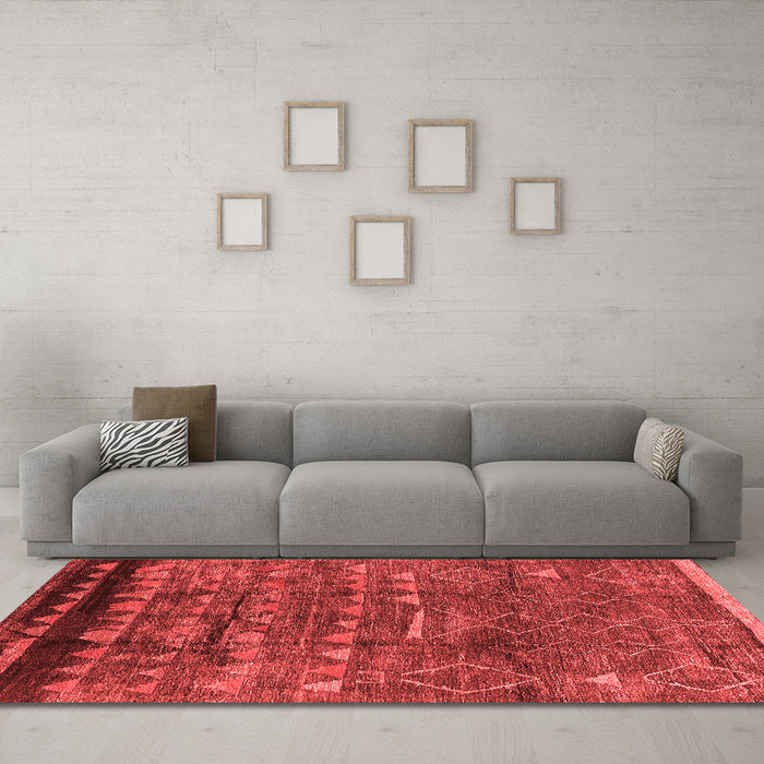 Modern Red Washable Rugs