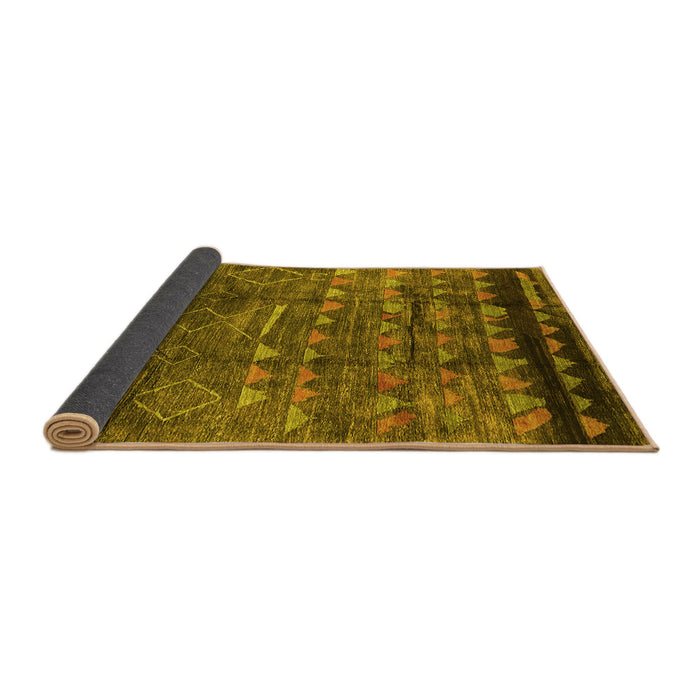 Sideview of Solid Yellow Modern Rug, urb1269yw