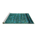 Sideview of Machine Washable Solid Turquoise Modern Area Rugs, wshurb1269turq