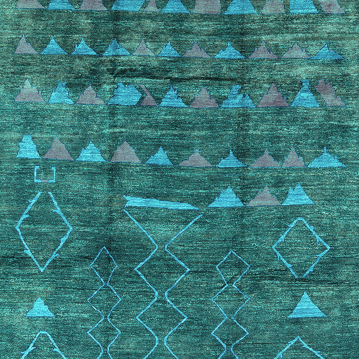 Machine Washable Solid Turquoise Modern Area Rugs, wshurb1269turq