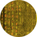 Round Solid Yellow Modern Rug, urb1269yw