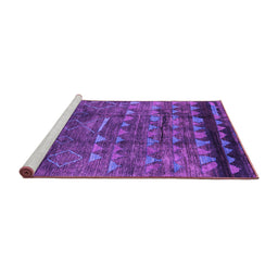 Sideview of Machine Washable Solid Purple Modern Area Rugs, wshurb1269pur