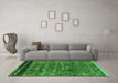 Machine Washable Solid Green Modern Area Rugs in a Living Room,, wshurb1269grn