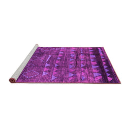 Sideview of Machine Washable Solid Pink Modern Rug, wshurb1269pnk