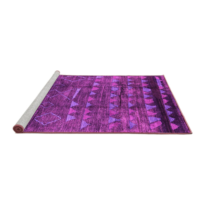 Sideview of Machine Washable Solid Pink Modern Rug, wshurb1269pnk