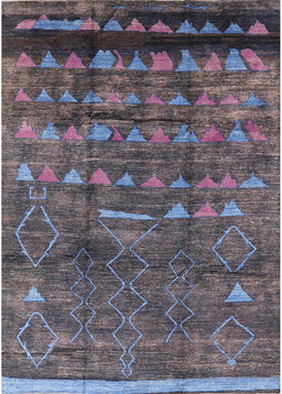 Mid-Century Modern Plum Purple Solid Rug, urb1269