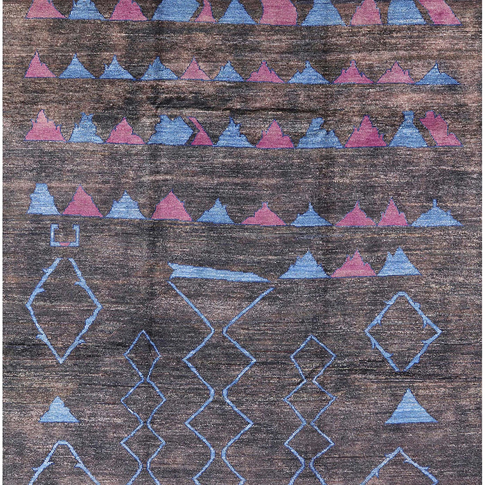 Mid-Century Modern Plum Purple Solid Rug, urb1269