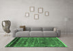 Machine Washable Solid Emerald Green Modern Area Rugs in a Living Room,, wshurb1269emgrn