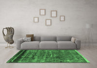 Machine Washable Solid Emerald Green Modern Rug, wshurb1269emgrn