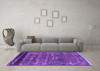 Machine Washable Solid Purple Modern Rug, wshurb1269pur