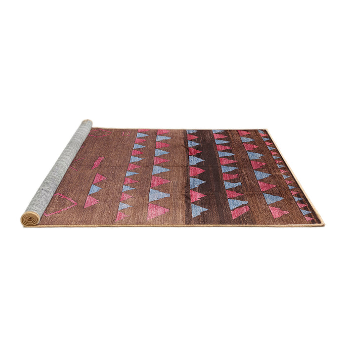 Sideview of Machine Washable Industrial Modern Copper Red Pink Rug, wshurb1270