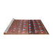 Sideview of Machine Washable Industrial Modern Copper Red Pink Rug, wshurb1270
