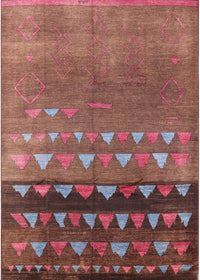 Machine Washable Industrial Modern Copper Red Pink Rug, wshurb1270