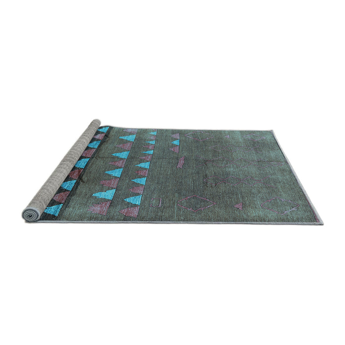 Sideview of Machine Washable Solid Light Blue Modern Rug, wshurb1270lblu