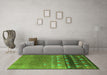 Machine Washable Solid Green Modern Area Rugs in a Living Room,, wshurb1270grn