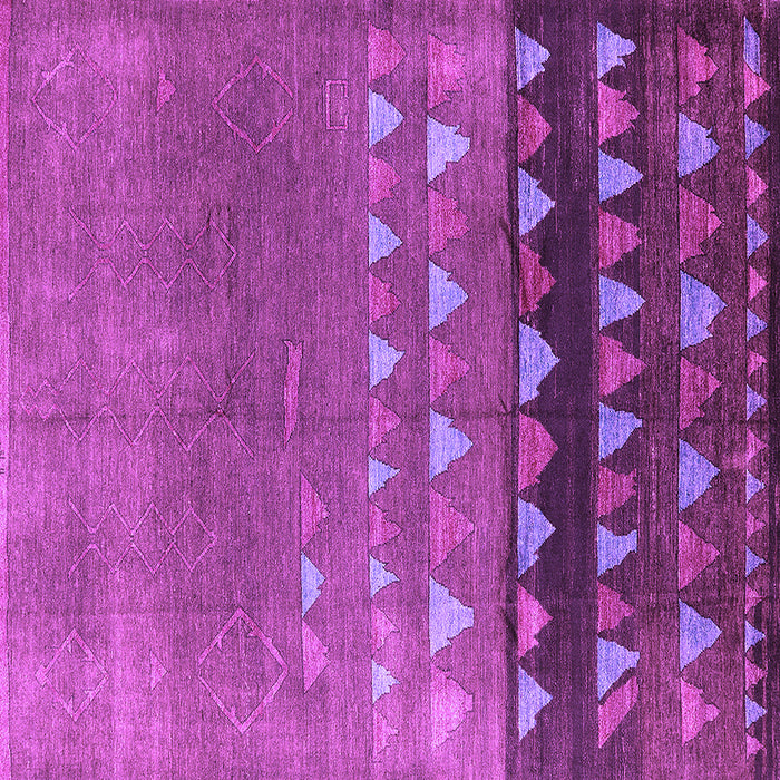 Square Machine Washable Solid Purple Modern Area Rugs, wshurb1270pur