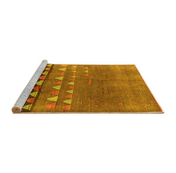 Sideview of Machine Washable Solid Yellow Modern Rug, wshurb1270yw