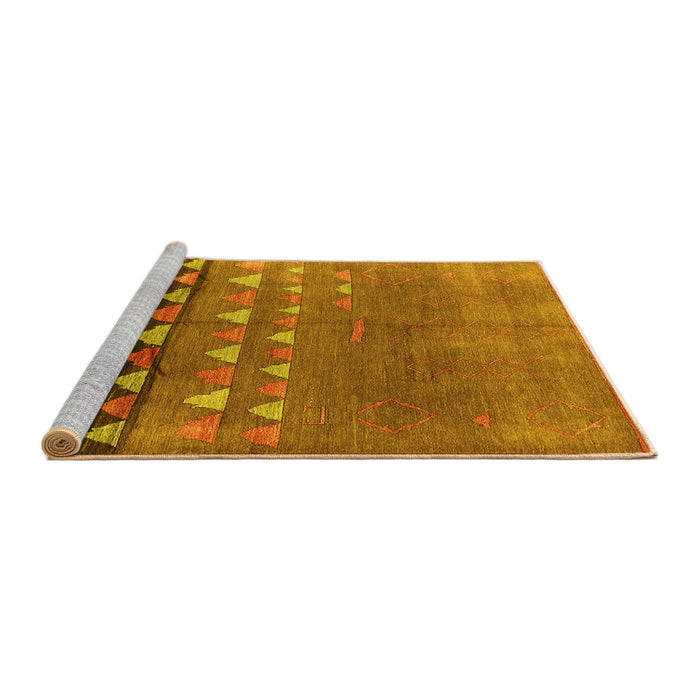 Sideview of Machine Washable Solid Yellow Modern Rug, wshurb1270yw