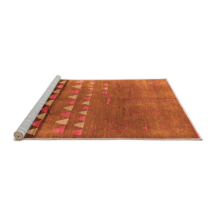 Sideview of Machine Washable Solid Orange Modern Area Rugs, wshurb1270org