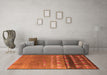 Machine Washable Solid Orange Modern Area Rugs in a Living Room, wshurb1270org