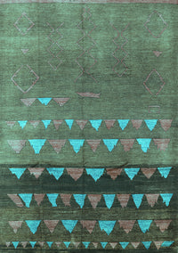 Solid Turquoise Modern Rug, urb1270turq