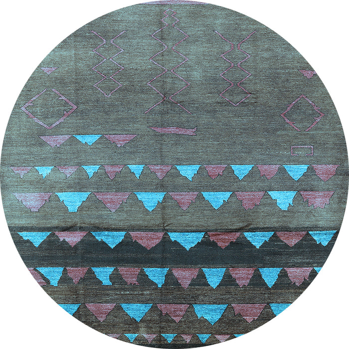 Round Solid Light Blue Modern Rug, urb1270lblu