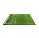 Sideview of Machine Washable Solid Green Modern Area Rugs, wshurb1270grn