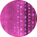 Round Solid Pink Modern Rug, urb1270pnk