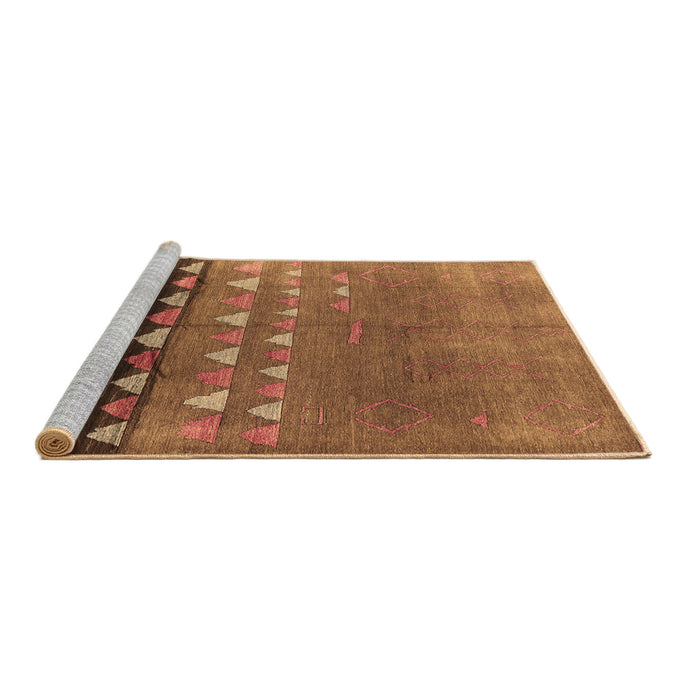 Sideview of Machine Washable Solid Brown Modern Rug, wshurb1270brn