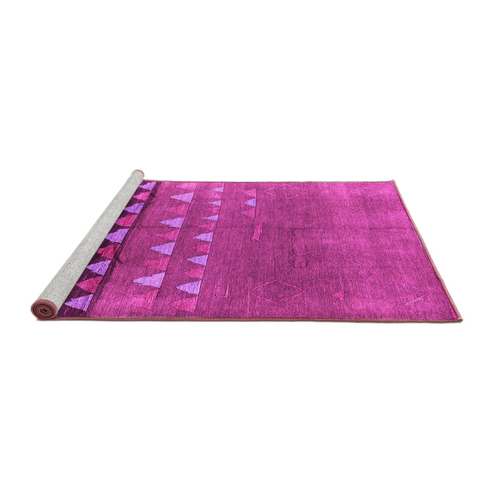 Sideview of Machine Washable Solid Pink Modern Rug, wshurb1270pnk