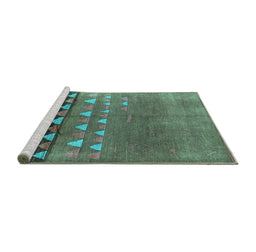 Sideview of Machine Washable Solid Turquoise Modern Area Rugs, wshurb1270turq