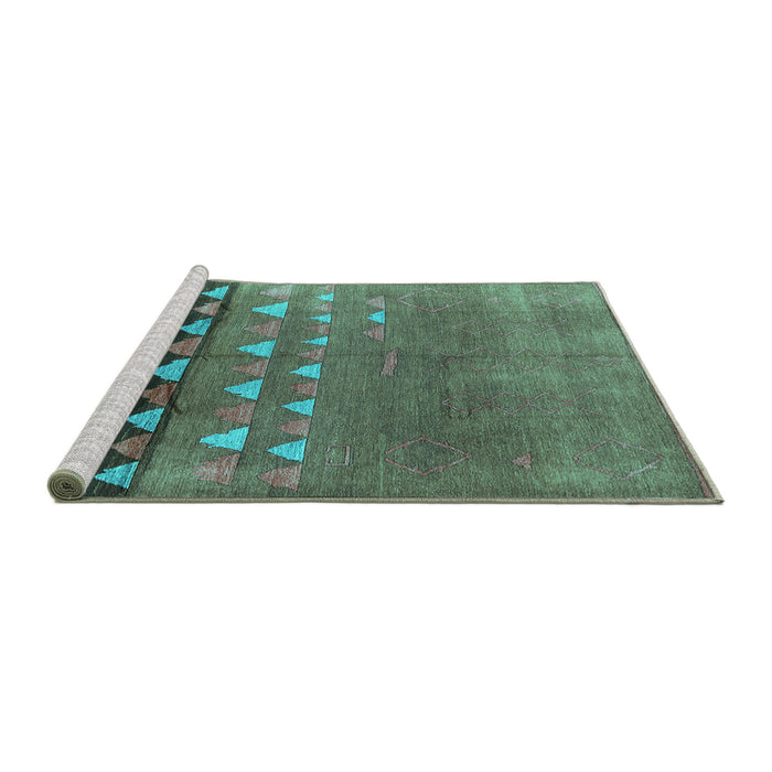 Sideview of Machine Washable Solid Turquoise Modern Area Rugs, wshurb1270turq