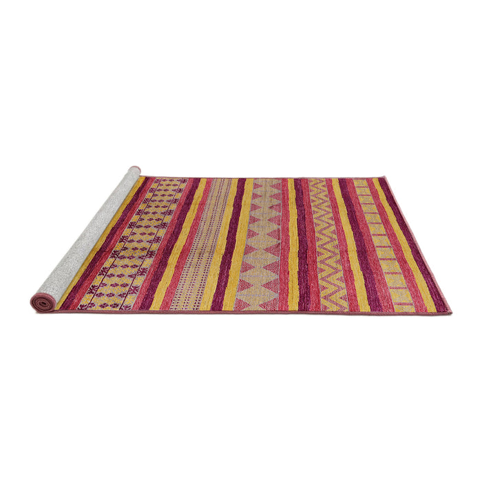 Sideview of Machine Washable Industrial Modern Orange Rug, wshurb1271
