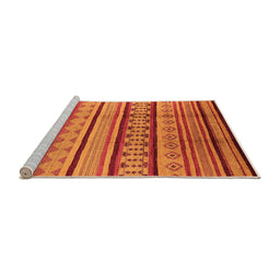 Sideview of Machine Washable Southwestern Orange Country Area Rugs, wshurb1271org