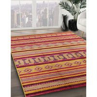 Mid-Century Modern Orange Southwestern Rug, urb1271