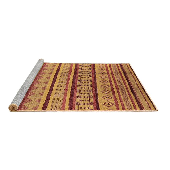 Sideview of Machine Washable Southwestern Brown Country Rug, wshurb1271brn