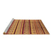 Sideview of Machine Washable Southwestern Brown Country Rug, wshurb1271brn