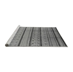 Sideview of Machine Washable Southwestern Gray Country Rug, wshurb1271gry