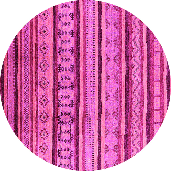 Round Southwestern Pink Country Rug, urb1271pnk