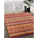 Mid-Century Modern Orange Southwestern Rug in Family Room, urb1271